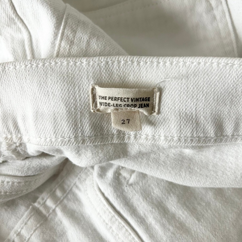 Madewell The Perfect Vintage Wide Leg Crop Jean White High Rise Patch Pocket 27 - Picture 7 of 8